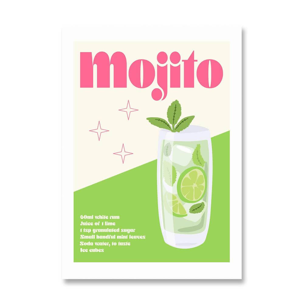 East End Prints Mojito Cocktail A3 Print